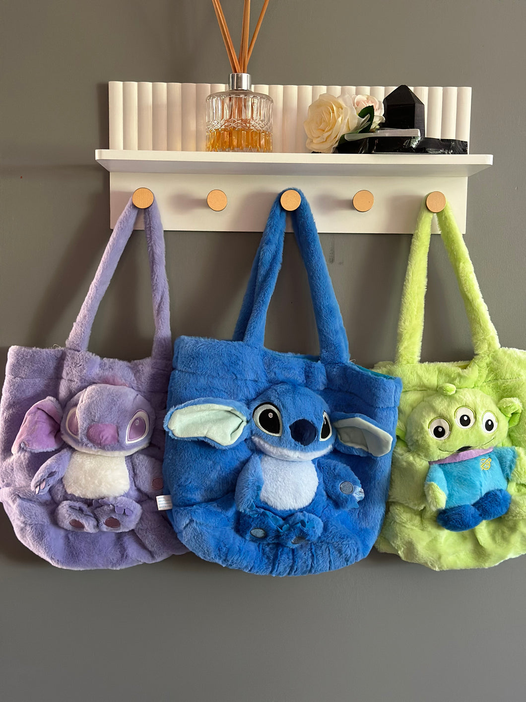 Fluffy plush character bags