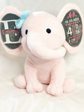 Load image into Gallery viewer, Elephant Gift - Birth Stats, bridal Party, christening
